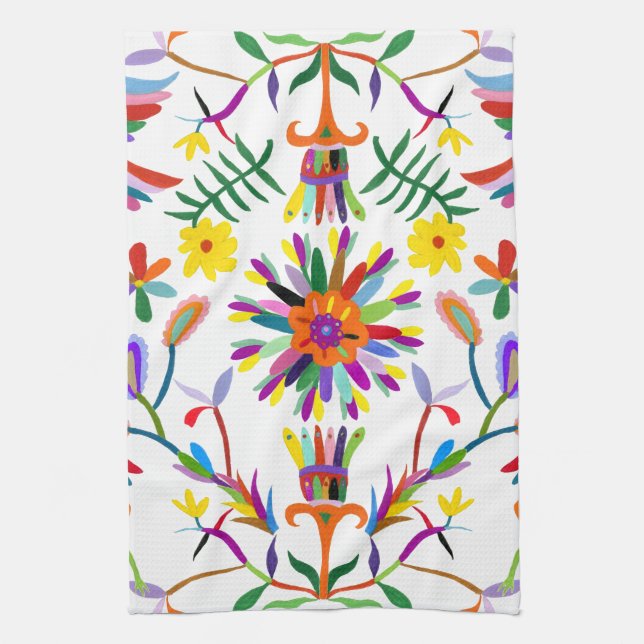 Modern Otomi Design II Tea Towel (Vertical)