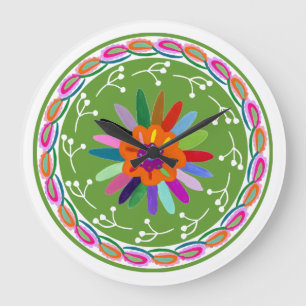 Modern Otomi Design Large Clock