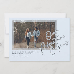 Modern Our Adventure Begins Save the Date Photo