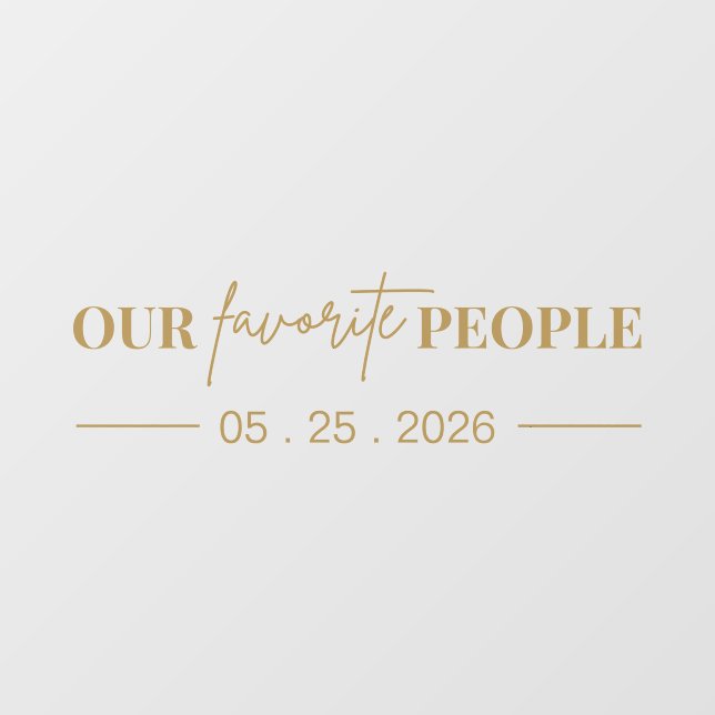 Modern Our Favourite People Wedding Mirror Decal (Sheet)