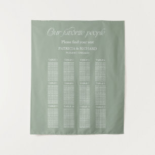 Modern "Our Favourite People" Wedding Seating Char Tapestry
