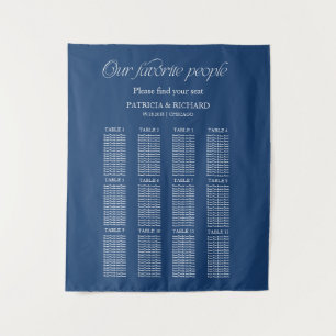 Modern "Our Favourite People" Wedding Seating Char Tapestry