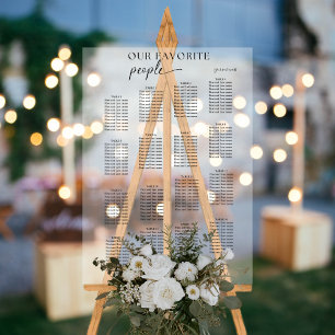 Modern Our Favourite People Wedding Seating Chart