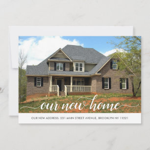 Modern Our New Home Change of Address Photo Moving Announcement