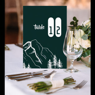 Modern Outdoor Mountain Pine Tree Table Number