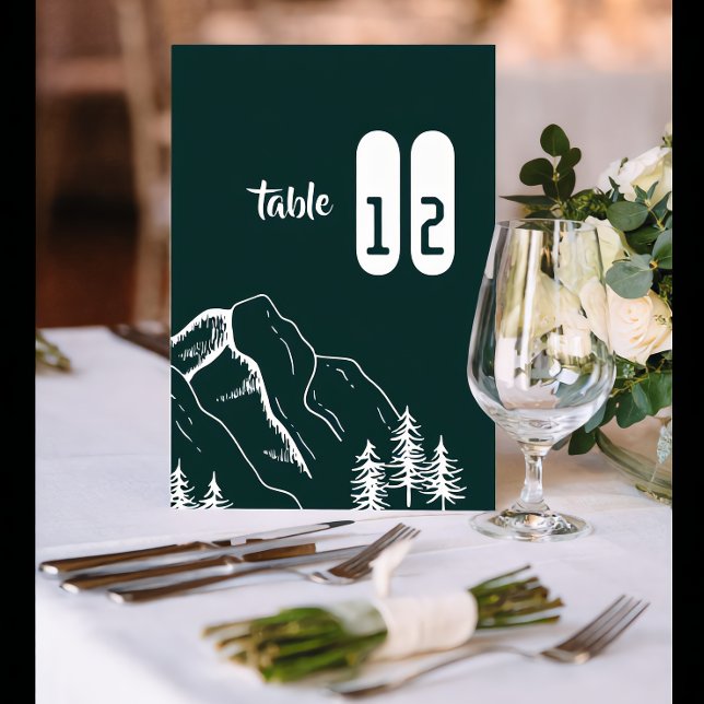 Modern Outdoor Mountain Pine Tree Table Number (Creator Uploaded)