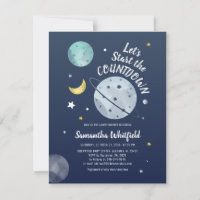 Modern Outer Space Countdown Baby Shower Stars