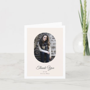 Modern Oval High School Photo Graduation Thank You Card