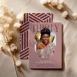 Modern Oval Photo & Signature 30th Birthday Invitation<br><div class="desc">Modern stylish 30th Birthday Invitation. Design features an oval photograph of the birthday girl/boy, the elegant lettering 'THIRTY' with the persons name in signature script over the top and a simple birthday party template that is easy to customise with your own details. The colours can also be changed to match...</div>