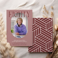 Modern Oval Photo & Signature 80th Birthday