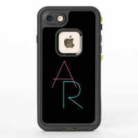 Modern Overlapping Initials | Pink Turquoise Black