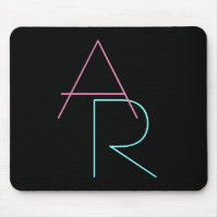 Modern Overlapping Initials | Pink Turquoise Black
