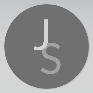 Modern Overlapping Monogrammed Initials   Grey