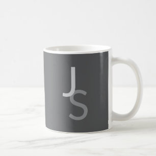 Modern Overlapping Monogrammed Initials Grey Coffee Mug