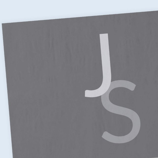 Modern Overlapping Monogrammed Initials | Grey Tissue Paper (Creator Uploaded)