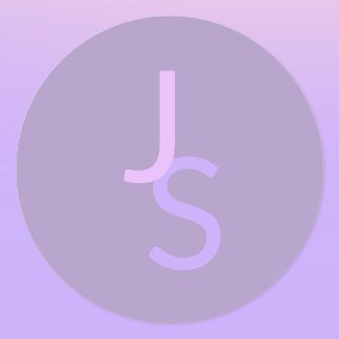 Modern Overlapping Monogrammed Initials Purple