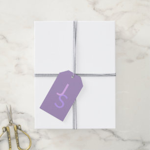 Modern Overlapping Monogrammed Initials Purple Gift Tags