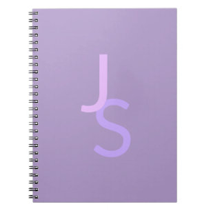 Modern Overlapping Monogrammed Initials Purple Notebook