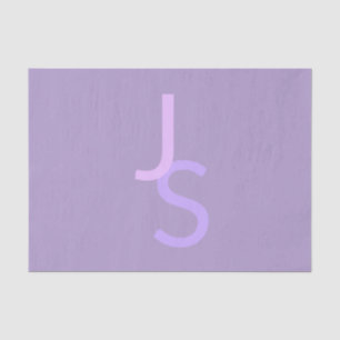 Modern Overlapping Monogrammed Initials   Purple Tissue Paper