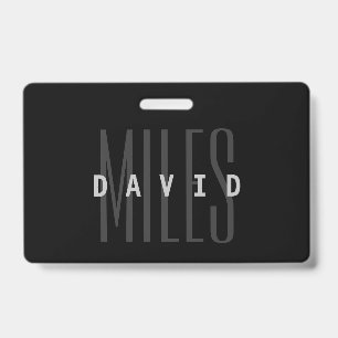 Modern Overlapping Name & Surname ID Badge
