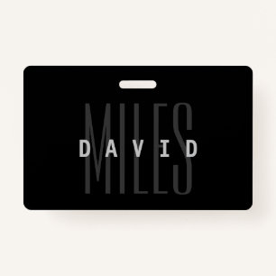 Modern Overlapping Name & Surname ID Badge
