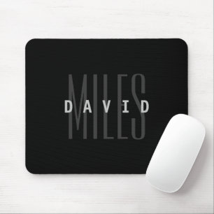 Modern Overlapping Name & Surname Mouse Pad