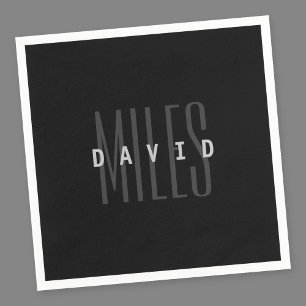 Modern Overlapping Name & Surname Napkin