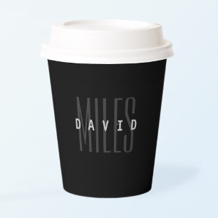 Modern Overlapping Name & Surname Paper Cups