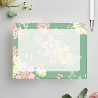 Modern Overlay Boho Floral Colourful Post-it Notes