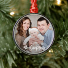 Modern Overlay Personalised Photo Ornament