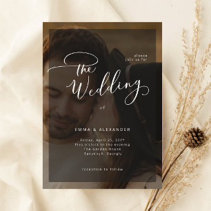 Modern Overlay Photo All in One Wedding Invitation