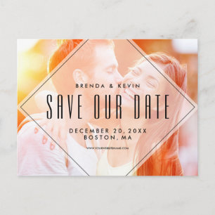 Modern Overlay   Photo Save the Date Postcard
