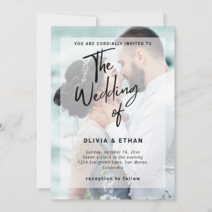 Modern Overlay Photo Wedding Customise Invitation