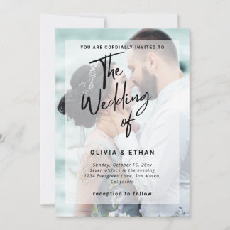 Modern Overlay Photo Wedding Customise Invitation