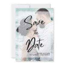 Modern Overlay Photo Wedding Save The Date