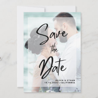 Modern Overlay Photo Wedding Save The Date