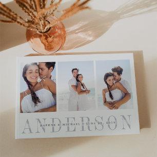 Modern Overlay   Three Photo Wedding Guest Book