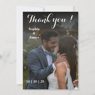 Modern Overlay Wedding Thank You Card