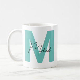 Modern Oversized Monogrammed Initial & Name Coffee Mug