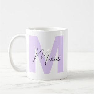 Modern Oversized Monogrammed Initial & Name Coffee Mug