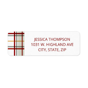 Modern Oversized Plaid Holiday Return Address