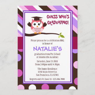 Modern Owl Graduate Invite