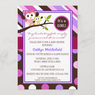 Modern Owls Baby Shower Invite