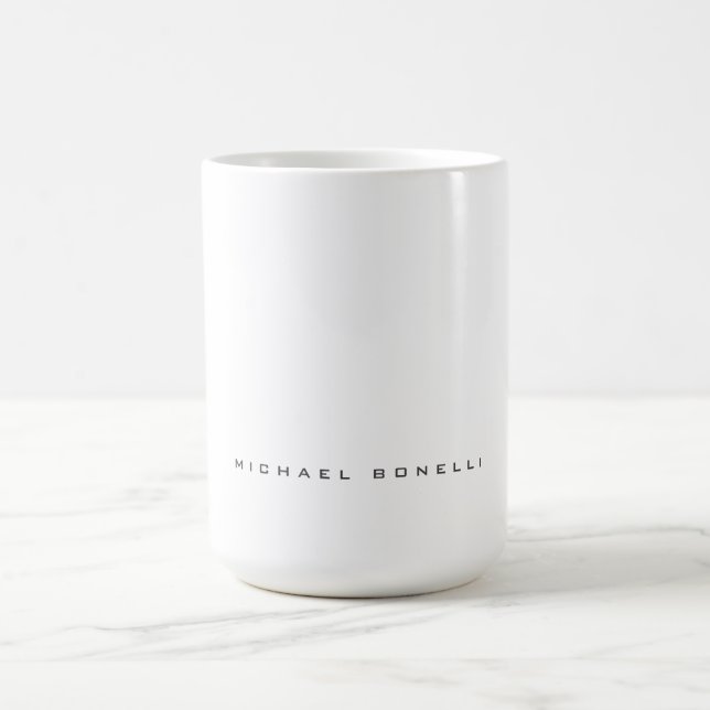 Modern Own Name Professional Minimalist Plain Coffee Mug (Center)