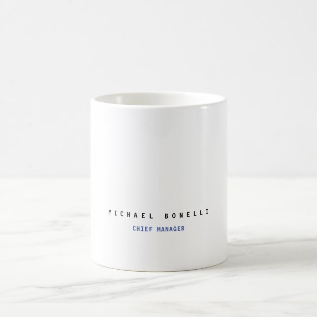 Modern Own Name Professional Minimalist Plain Coffee Mug (Center)