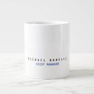 Modern Own Name Professional Minimalist Plain Large Coffee Mug