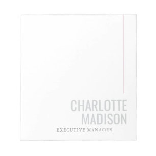 Modern Own Name Trendy Minimalist Plain  Notepad