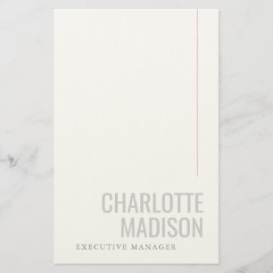 Modern Own Name Trendy Minimalist Plain  Stationery