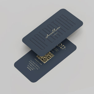Modern Owner Operator Driver Monogram Dark Blue Business Card