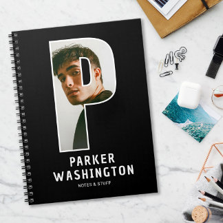 Modern "P" Photo Initial Monogram Notebook